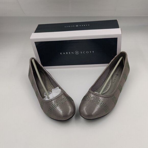 Karen Scott Ralleigh Ballet Flats Pewter, Women's Size 8.5 - Picture 1 of 9